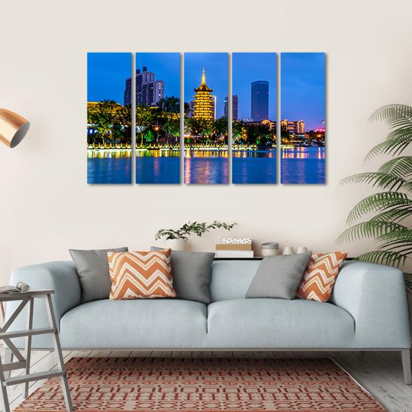 Qingjiangpu Building Huai'an Canvas Wall Art-5 Horizontal-Gallery Wrap-22" x 12"-Tiaracle