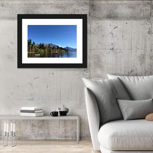 Queenstown Waterfront turquoise Crystal Clear Water Canvas Wall Art-3 Horizontal-Gallery Wrap-25" x 16"-Tiaracle