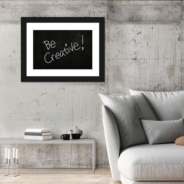 Quote "Be Creative" Canvas Wall Art-3 Horizontal-Gallery Wrap-25" x 16"-Tiaracle