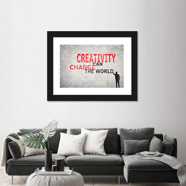Quote "Creativity Can Change The World" Canvas Wall Art-3 Horizontal-Gallery Wrap-25" x 16"-Tiaracle