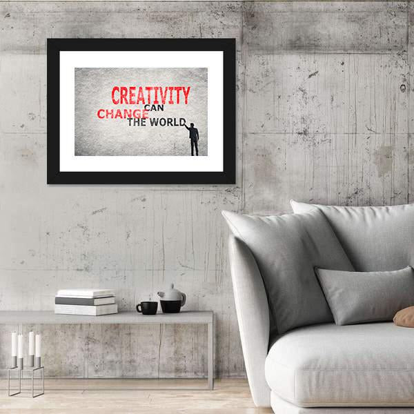 Quote "Creativity Can Change The World" Canvas Wall Art-3 Horizontal-Gallery Wrap-25" x 16"-Tiaracle