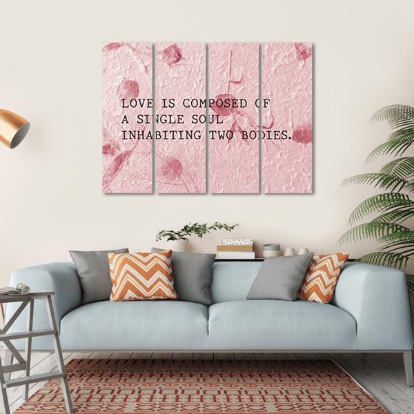 Quote "Love Is Composed Of A Single Soul" Canvas Wall Art-4 Horizontal-Gallery Wrap-34" x 24"-Tiaracle