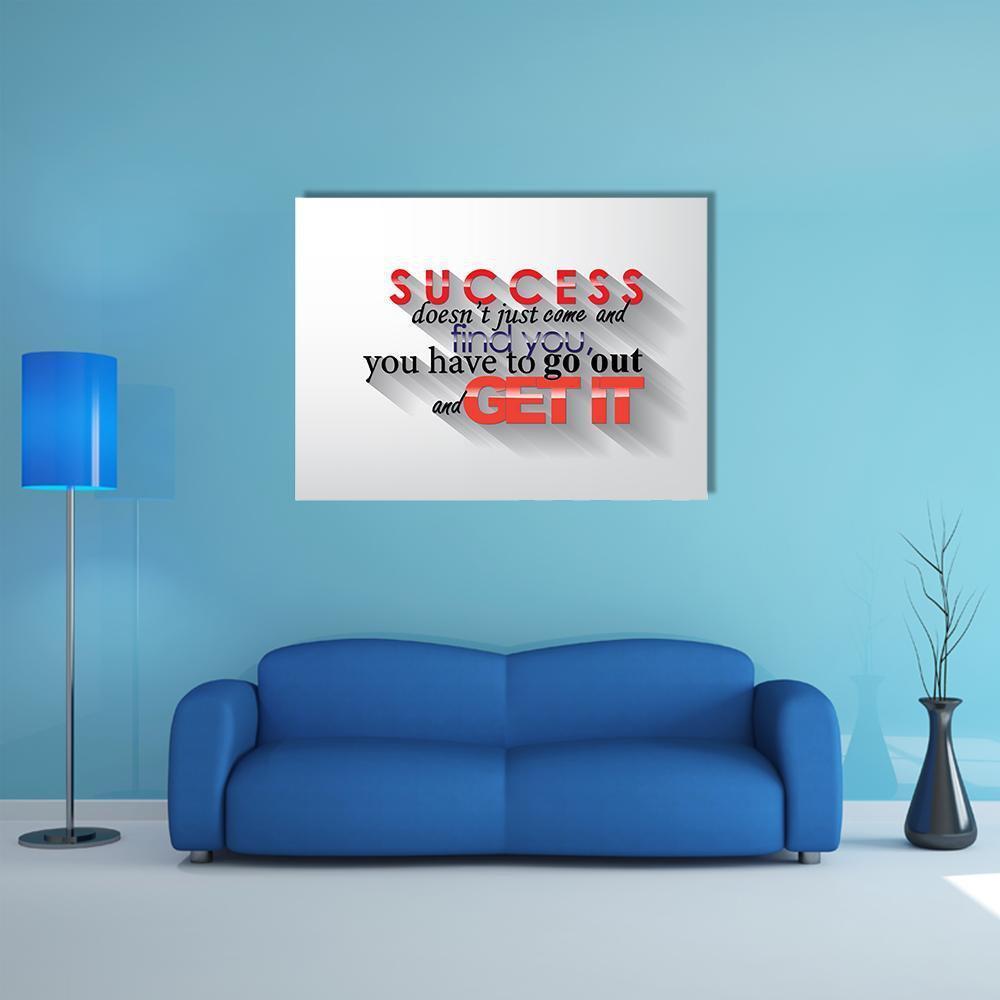 Quote " Success Doesn't Just Come" Canvas Wall Art-1 Piece-Gallery Wrap-48" x 32"-Tiaracle