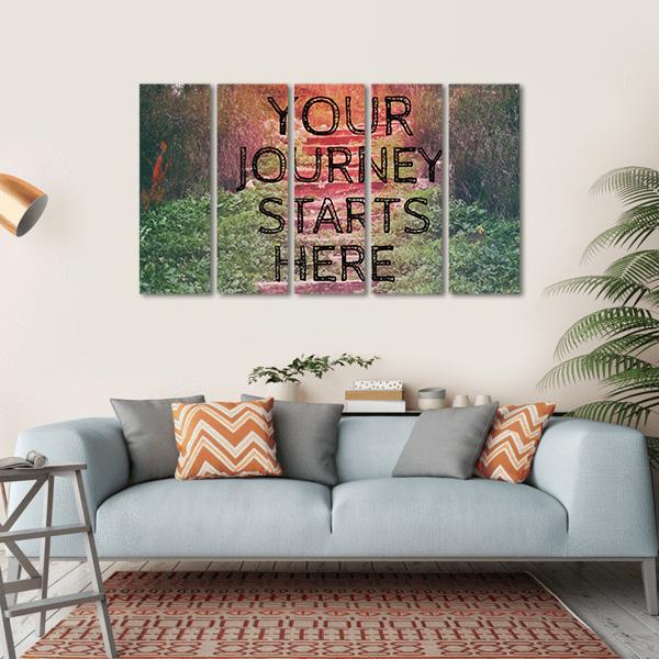 Quote "Your Journey Starts Here" Canvas Wall Art-5 Horizontal-Gallery Wrap-22" x 12"-Tiaracle