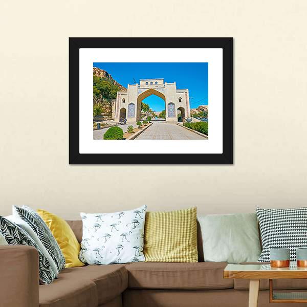Quran Gate Iran Canvas Wall Art-3 Horizontal-Gallery Wrap-25" x 16"-Tiaracle