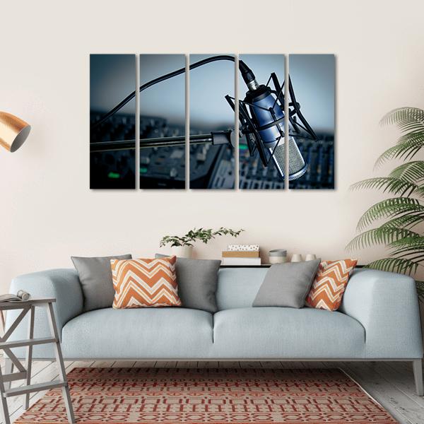 Radio Recording Studio Canvas Wall Art-5 Horizontal-Gallery Wrap-22" x 12"-Tiaracle