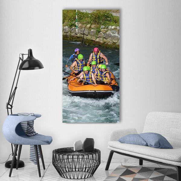 Rafting Sports Boat Vertical Canvas Wall Art-1 Vertical-Gallery Wrap-12" x 24"-Tiaracle