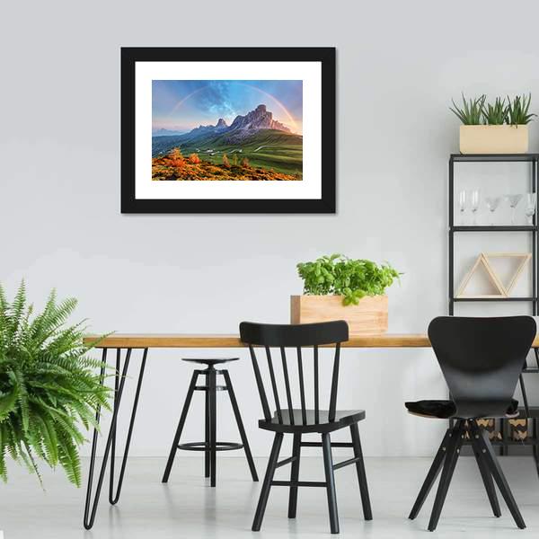 Rainbow In Alps Canvas Wall Art-3 Horizontal-Gallery Wrap-25" x 16"-Tiaracle