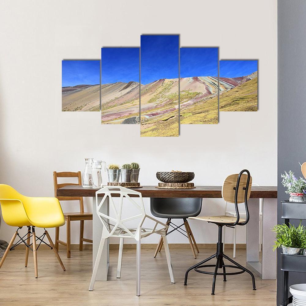 Rainbow Mountain Near Cusco Peru Canvas Wall Art-5 Star-Gallery Wrap-62" x 32"-Tiaracle