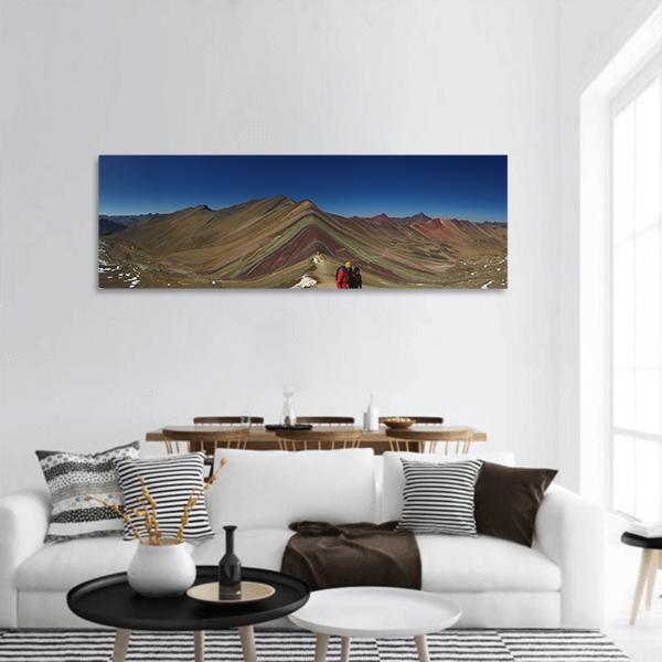 Rainbow Mountains Panoramic Canvas Wall Art-1 Piece-36" x 12"-Tiaracle