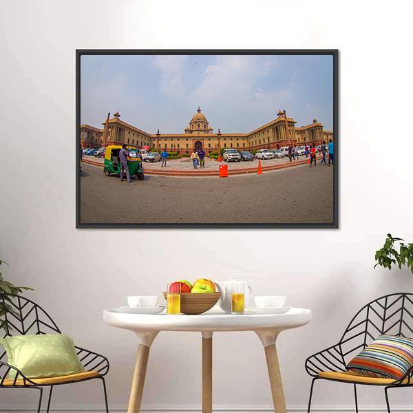 Rashtrapati Bhavan In India Canvas Wall Art-3 Horizontal-Gallery Wrap-25" x 16"-Tiaracle