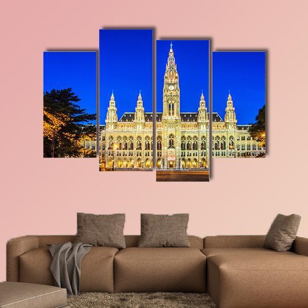 Rathaus Mayor Office In Vienna Canvas Wall Art-4 Pop-Gallery Wrap-50" x 32"-Tiaracle