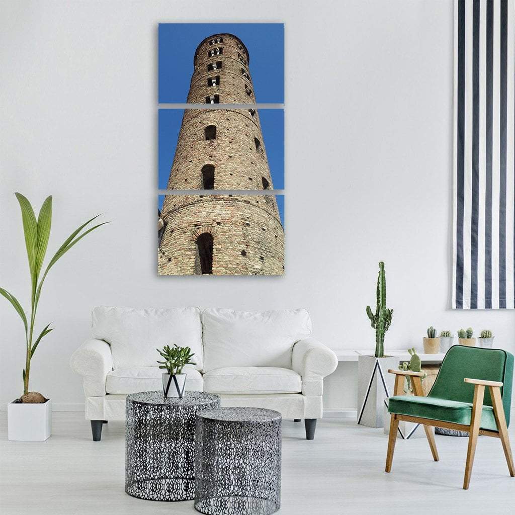 Ravenna Church Tower In Italy Vertical Canvas Wall Art-3 Vertical-Gallery Wrap-12" x 25"-Tiaracle