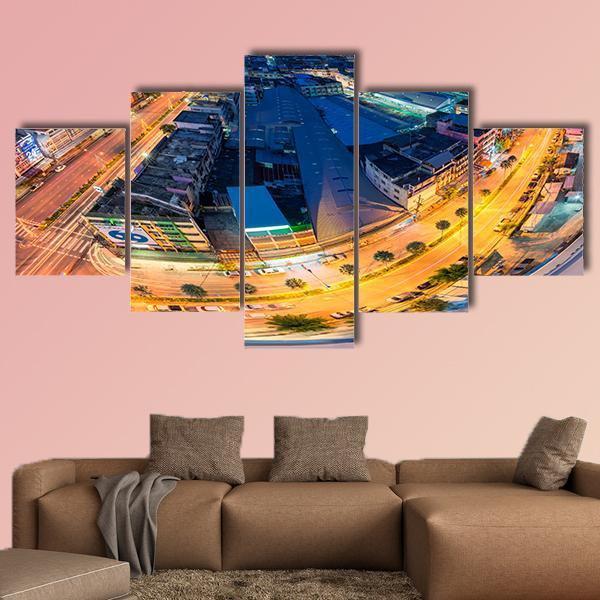 Rayong City In The Eastern Part Of Thailand Canvas Wall Art-5 Star-Gallery Wrap-62" x 32"-Tiaracle