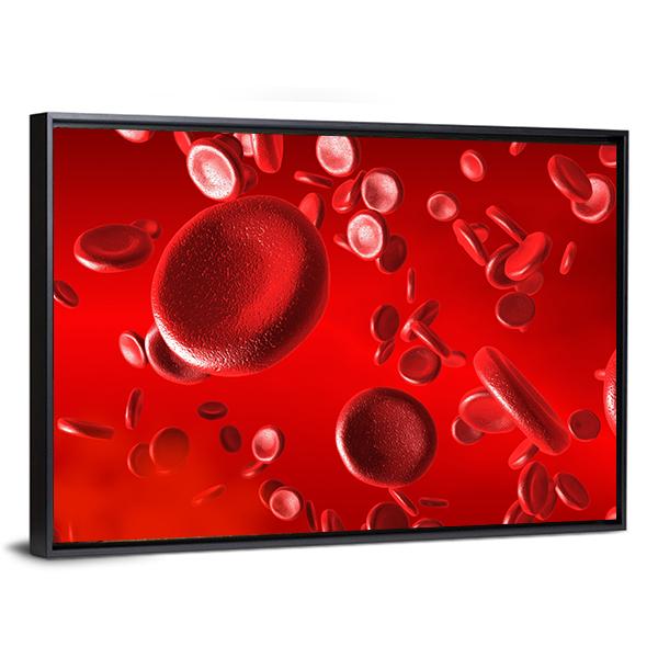 Red Blood Cells Canvas Wall Art-3 Horizontal-Gallery Wrap-25" x 16"-Tiaracle