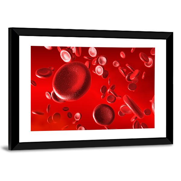 Red Blood Cells Canvas Wall Art-3 Horizontal-Gallery Wrap-25" x 16"-Tiaracle