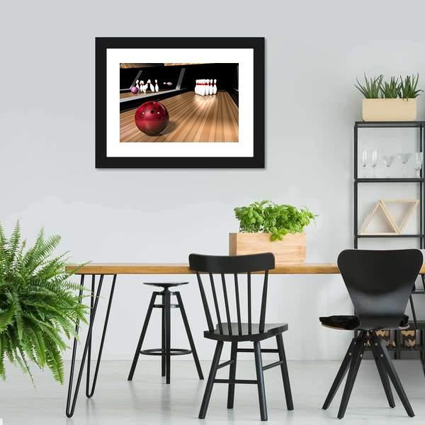 Red Bowling Ball Canvas Wall Art-5 Horizontal-Gallery Wrap-22" x 12"-Tiaracle