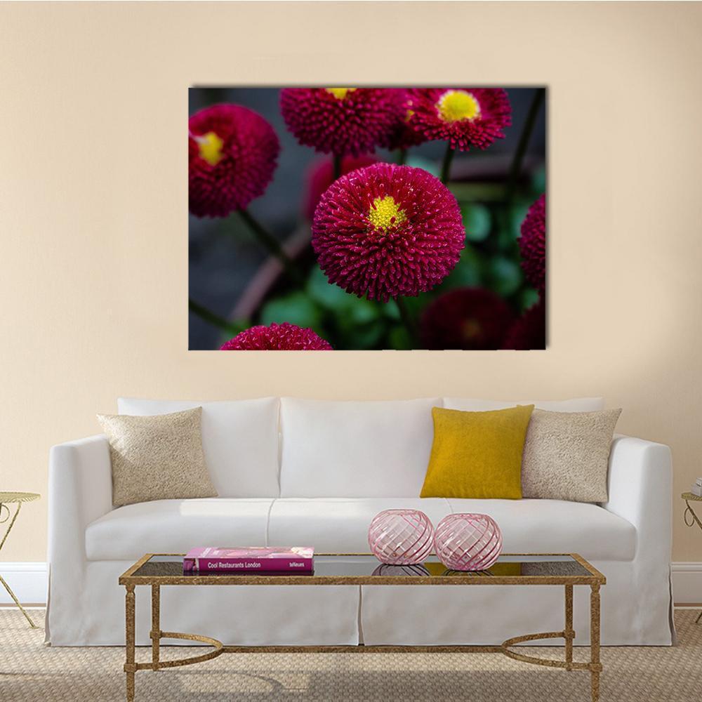Red Flowers In Apot Canvas Wall Art-1 Piece-Gallery Wrap-48" x 32"-Tiaracle