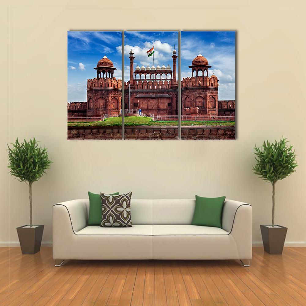 Lal Qila In Delhi Canvas Wall Art-3 Horizontal-Gallery Wrap-37" x 24"-Tiaracle