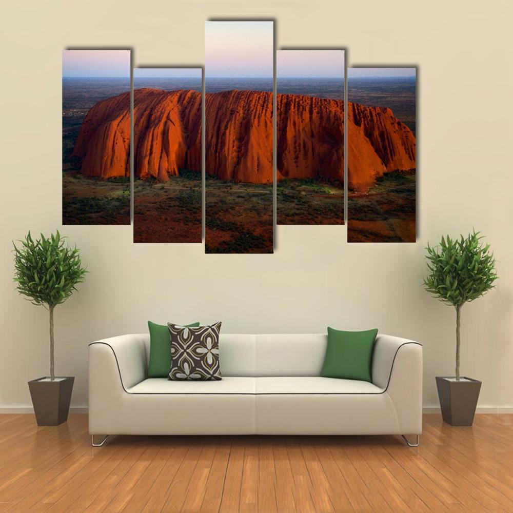 Red Monolith Canvas Wall Art-5 Pop-Gallery Wrap-47" x 32"-Tiaracle