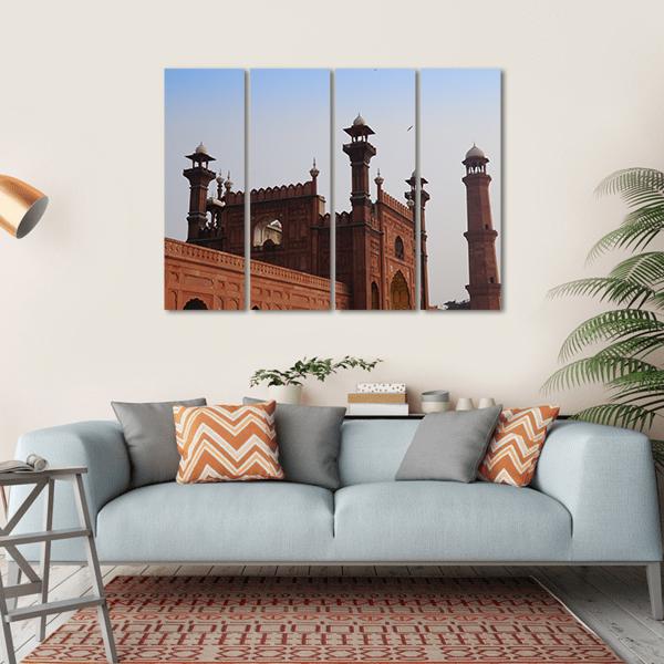 Red Mosque in Lahore Pakistan Canvas Wall Art-4 Horizontal-Gallery Wrap-34" x 24"-Tiaracle
