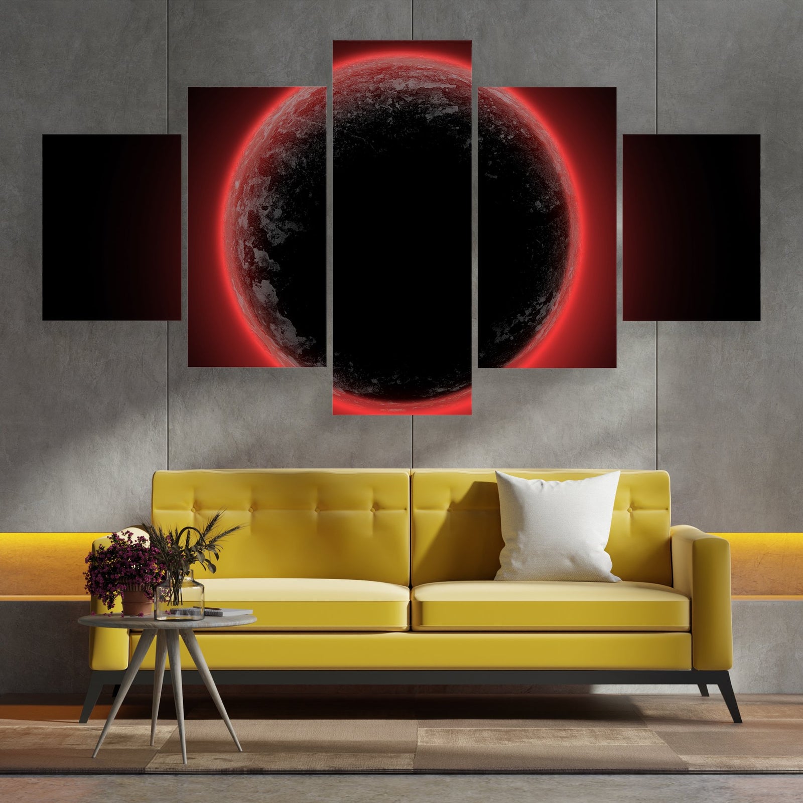 Red Planet From Deep Space Canvas Wall Art-5 Star-Gallery Wrap-62" x 32"-Tiaracle