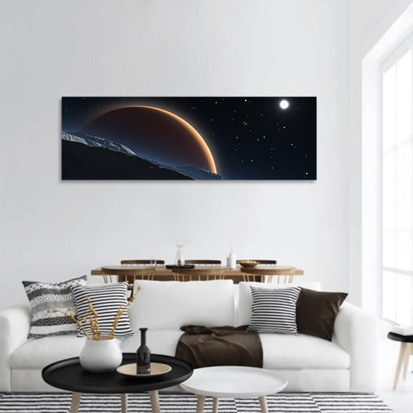 Red Planet Mars Panoramic Canvas Wall Art-1 Piece-36" x 12"-Tiaracle
