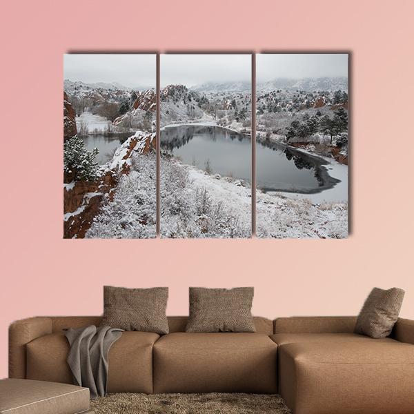 Red Rock Canyon After A Fresh Snowfall Canvas Wall Art-3 Horizontal-Gallery Wrap-37" x 24"-Tiaracle