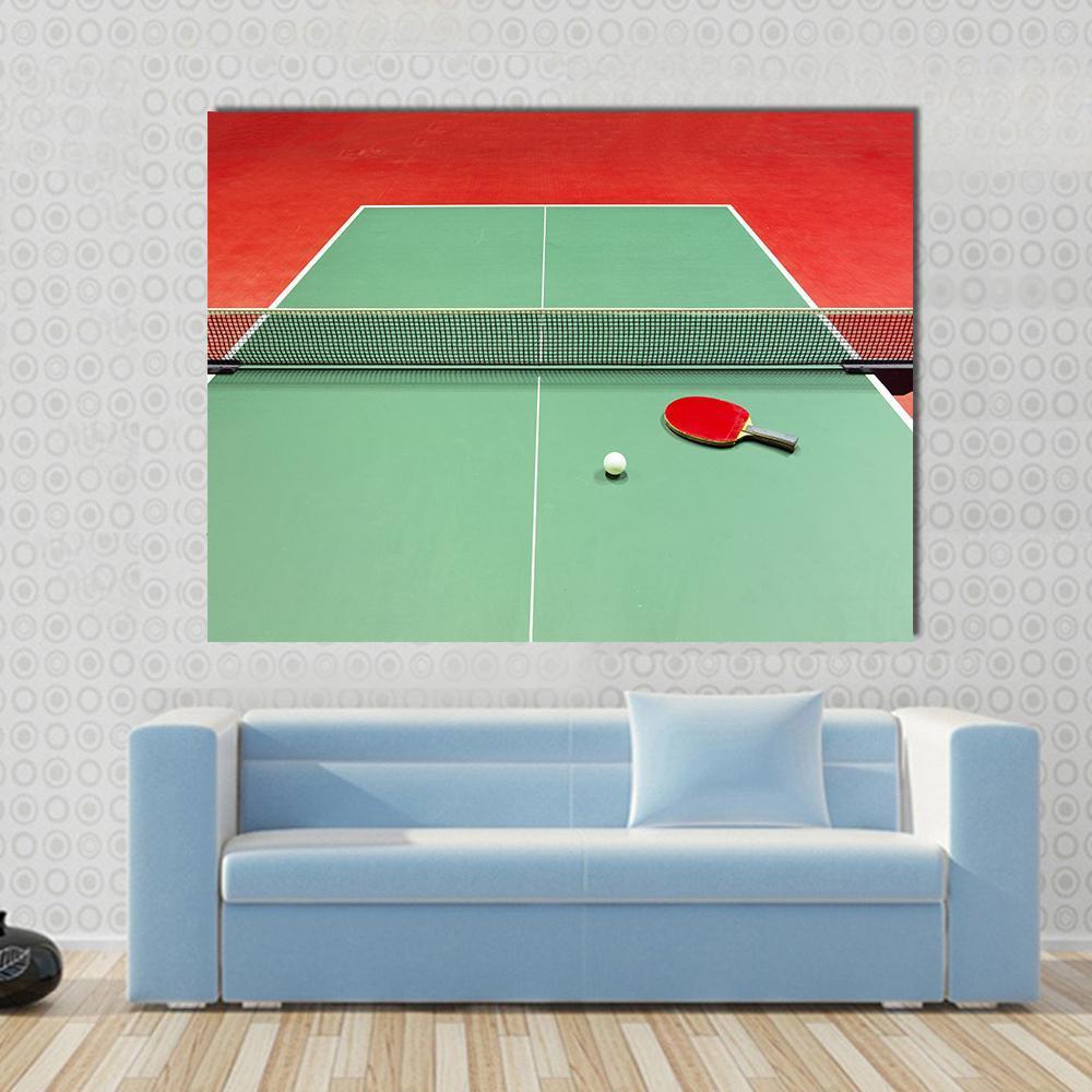 Red Table Tennis Racket Canvas Wall Art-5 Horizontal-Gallery Wrap-22" x 12"-Tiaracle