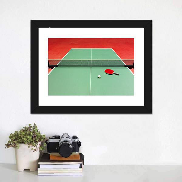 Red Table Tennis Racket Panoramic Canvas Wall Art-1 Piece-36" x 12"-Tiaracle