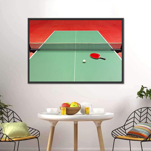 Red Table Tennis Racket Panoramic Canvas Wall Art-1 Piece-36" x 12"-Tiaracle