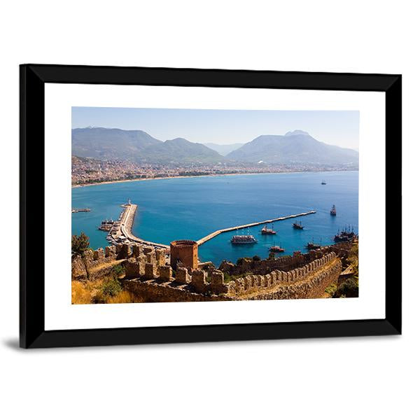 Red Tower Turkey Panoramic Canvas Wall Art-1 Piece-36" x 12"-Tiaracle