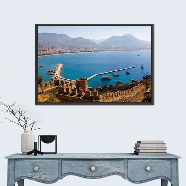 Red Tower Turkey Panoramic Canvas Wall Art-1 Piece-36" x 12"-Tiaracle