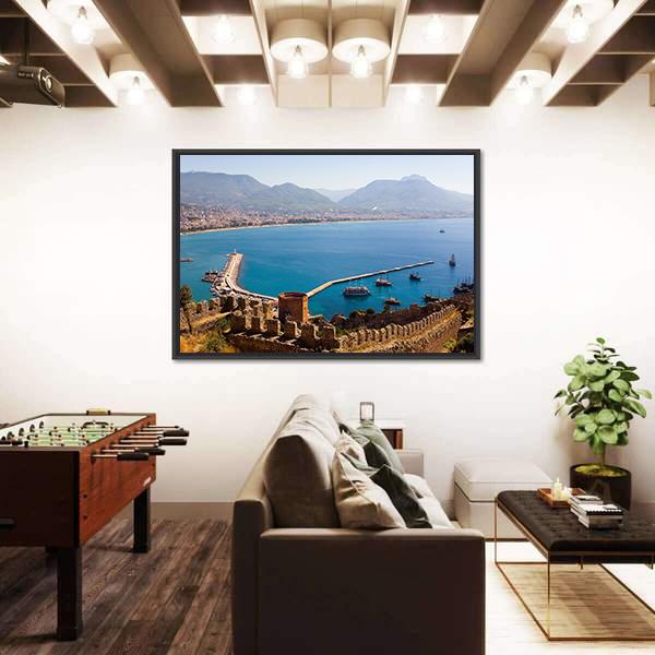 Red Tower Turkey Panoramic Canvas Wall Art-1 Piece-36" x 12"-Tiaracle