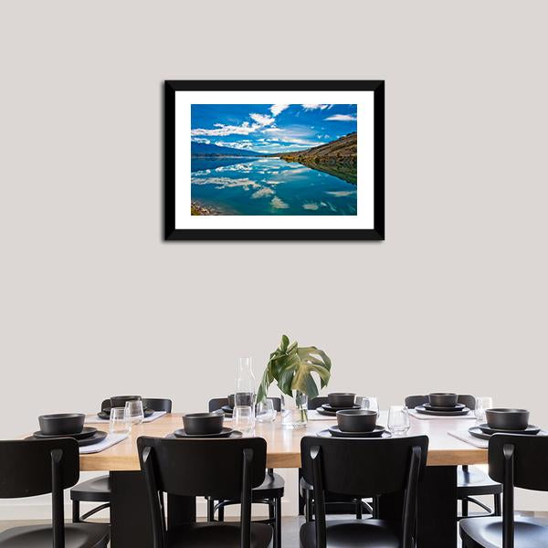Reflection Lake New Zealand Canvas Wall Art-1 Piece-Framed Print-20" x 16"-Tiaracle