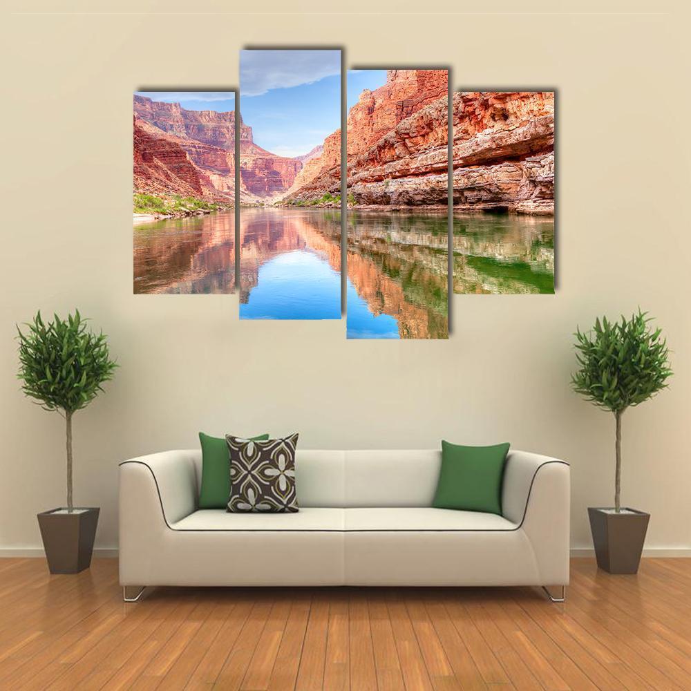 Reflection Of Grand Canyon In Colorado River Canvas Wall Art-4 Pop-Gallery Wrap-50" x 32"-Tiaracle
