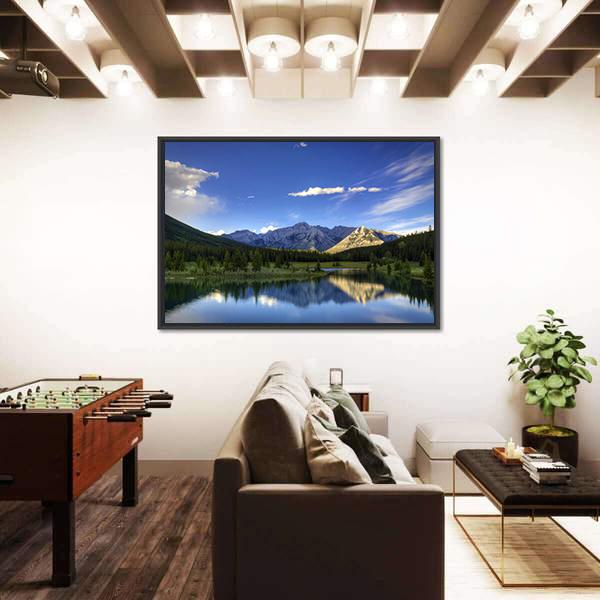 Reflections In The Water At Cascade Ponds Canvas Wall Art-5 Horizontal-Gallery Wrap-22" x 12"-Tiaracle