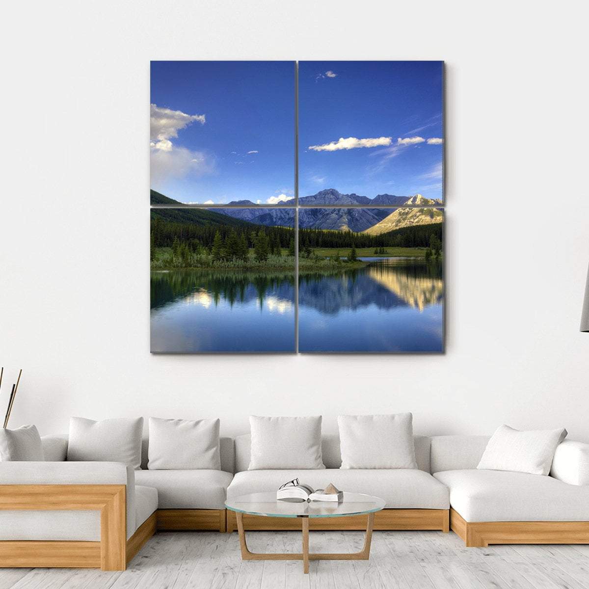 Reflections In The Water At Cascade Ponds Canvas Wall Art-4 Square-Gallery Wrap-17" x 17"-Tiaracle