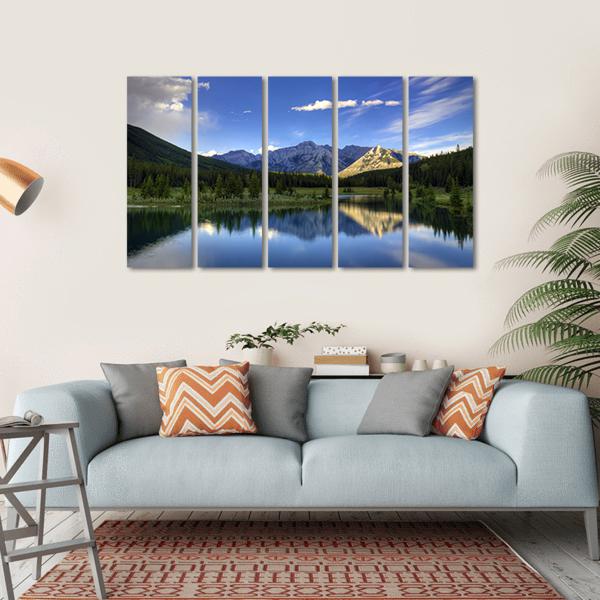 Reflections In The Water At Cascade Ponds Canvas Wall Art-5 Horizontal-Gallery Wrap-22" x 12"-Tiaracle
