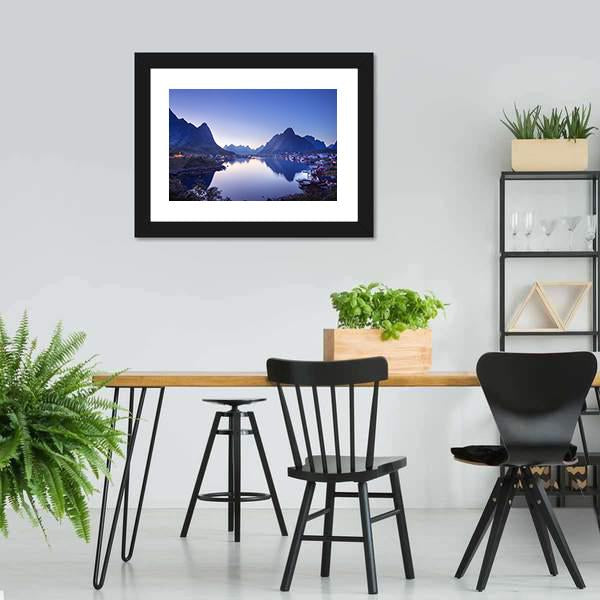 Reine Village Norway Canvas Wall Art-3 Horizontal-Gallery Wrap-25" x 16"-Tiaracle