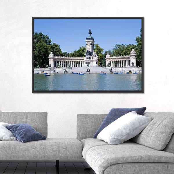 Retiro Park In Madrid Canvas Wall Art-3 Horizontal-Gallery Wrap-25" x 16"-Tiaracle