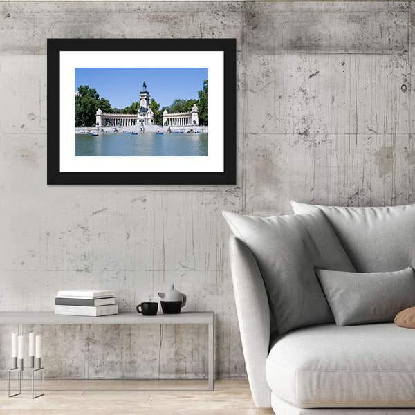 Retiro Park In Madrid Canvas Wall Art-3 Horizontal-Gallery Wrap-25" x 16"-Tiaracle