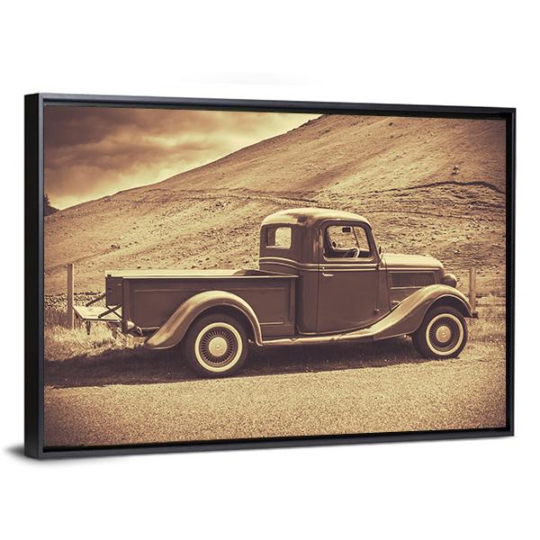 Retro Style Vintage Truck Canvas Wall Art-3 Horizontal-Gallery Wrap-25" x 16"-Tiaracle