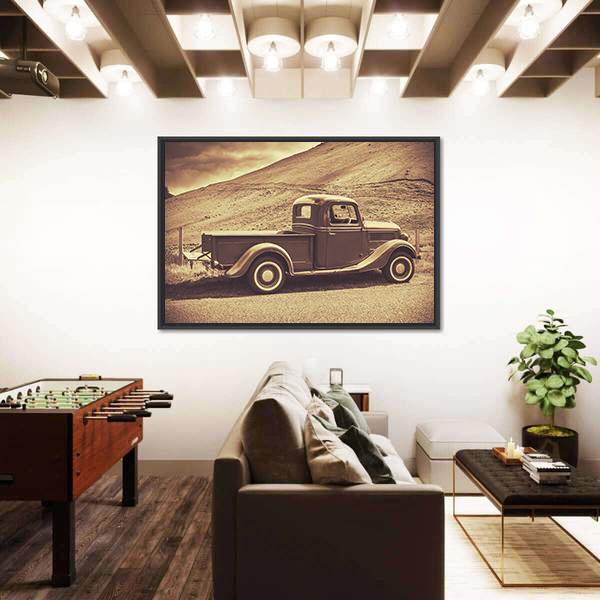 Retro Style Vintage Truck Canvas Wall Art-3 Horizontal-Gallery Wrap-25" x 16"-Tiaracle
