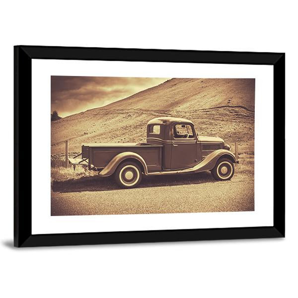 Retro Style Vintage Truck Canvas Wall Art-3 Horizontal-Gallery Wrap-25" x 16"-Tiaracle