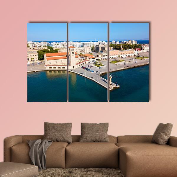 Rhodes Island In Greece Canvas Wall Art-3 Horizontal-Gallery Wrap-37" x 24"-Tiaracle
