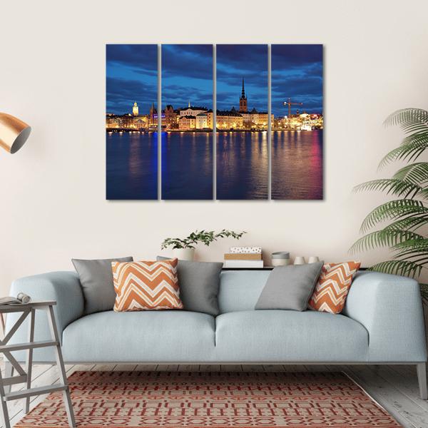 Riddarholmen Island And Gamla Stan In Stockholm Canvas Wall Art-4 Horizontal-Gallery Wrap-34" x 24"-Tiaracle