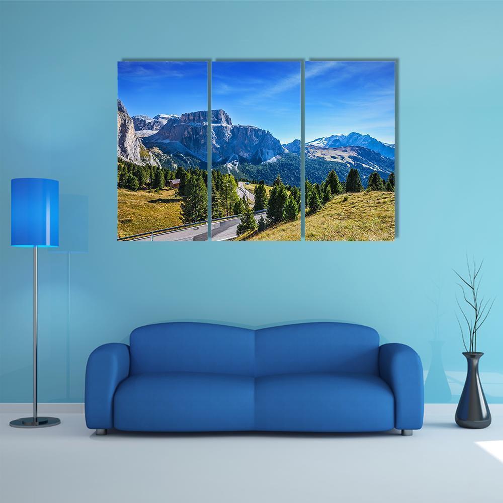 Ridge Of Dolomite Rocks Canvas Wall Art-3 Horizontal-Gallery Wrap-37" x 24"-Tiaracle