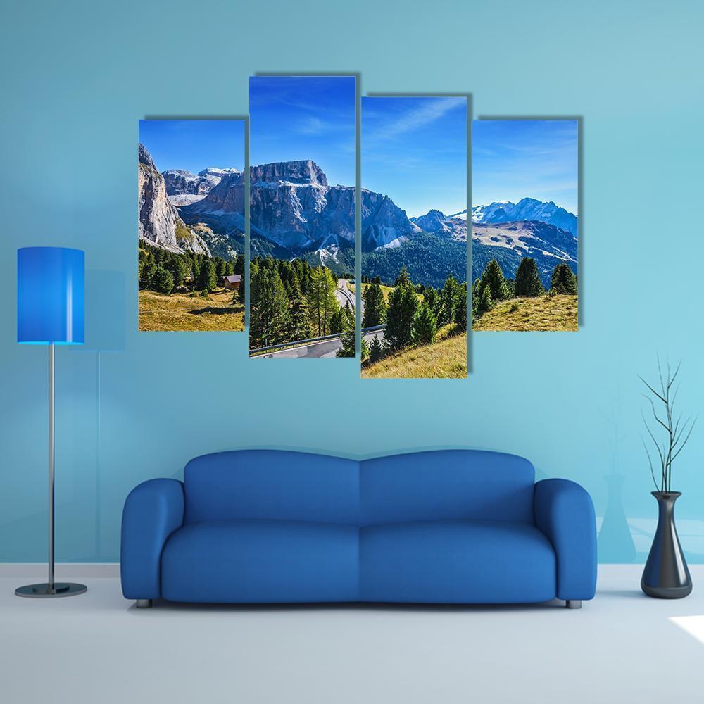 Ridge Of Dolomite Rocks Canvas Wall Art-4 Pop-Gallery Wrap-50" x 32"-Tiaracle