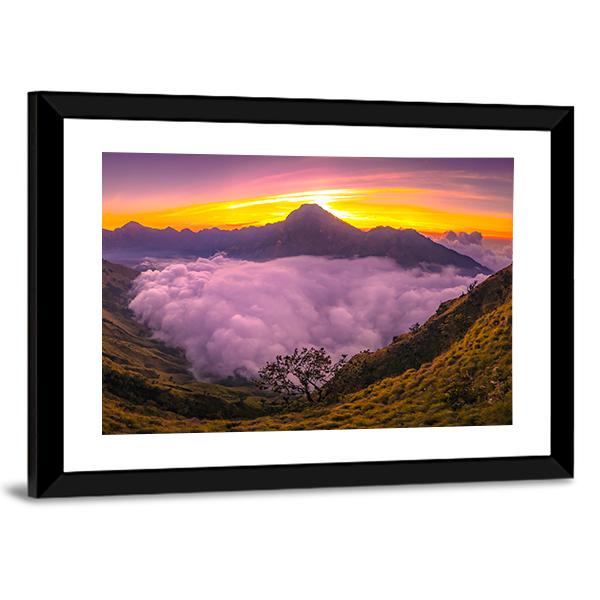 Rinjani Basecamp Panoramic Canvas Wall Art-1 Piece-36" x 12"-Tiaracle